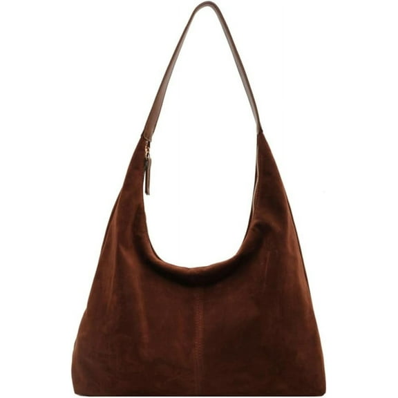 Trendy Suede Shoulder Bag Women Tote Bag Satchels Crossbody Purse Top-handle Travel College Work Tote Handbag