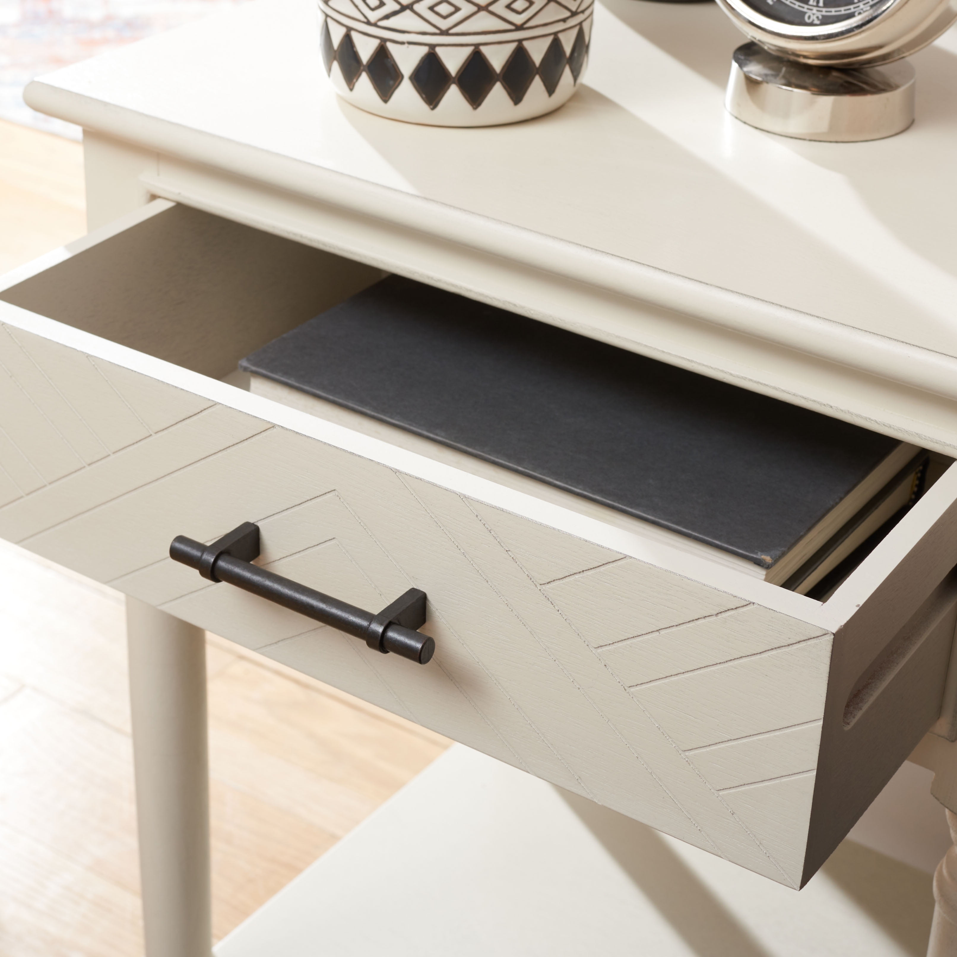 SAFAVIEH Peyton French White Rectangle Wood Storage End Table (19 in. W x 15.8 in. D x 26 in. H)