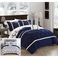 thumbnail image 1 of chic home Marcia 4 piezas Edred&oacute;n Reversible de microfibra Super suave Pinch plisado con volantes dise&ntilde;o con cama de impresi&oacute;n de dise&ntilde;o geom&eacute;tri, 1 of 7