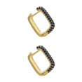 thumbnail image 2 of Dalazy Earring V Shape Ear Drop Alloy Rhinestone Decoration Gift Ear Jewelry, Gold, Rose Red Rhinestone Gold+Blue 2PCS, 2 of 6