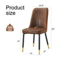 thumbnail image 4 of Hassch Brown Suede-like Velvet Dining Chairs Set of 2, Modern Kitchen & Dining Side Chairs with Upholstered Seat and Backrest, and Golden Tipped Black Metal Legs, 4 of 7