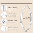 thumbnail image 7 of YOUNGYUE Silver Hoop Earrings for Women, 30-70mm Hypoallergenic Big Silver Plated Hoops, Lightweight, 7 of 7