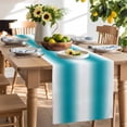 thumbnail image 2 of Table Runner 120 Inches Long for Kitchen Dining, Teal White Ombre Dresser Scarf Farmhouse, Dining Table Decorations for Wedding/Parties, Modern Abstract Art Farmhouse Gradient 13 x 120 In, 2 of 9