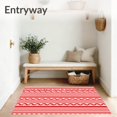 thumbnail image 3 of ODIKA 4'x6' Machine Washable Non-Slip Area Rug, Cane Stripe Holiday Entrance with Peppermint Swirl High Traffic Rug with Pad, Red, 618296, 3 of 8