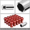 thumbnail image 5 of J2 Engineering 20Pcs Red M12 x 1.5 Wheel Tire Lug Nuts Closed End Aluminum Replacement with Adapter J2-LN-T7-038-15-RD, 5 of 5