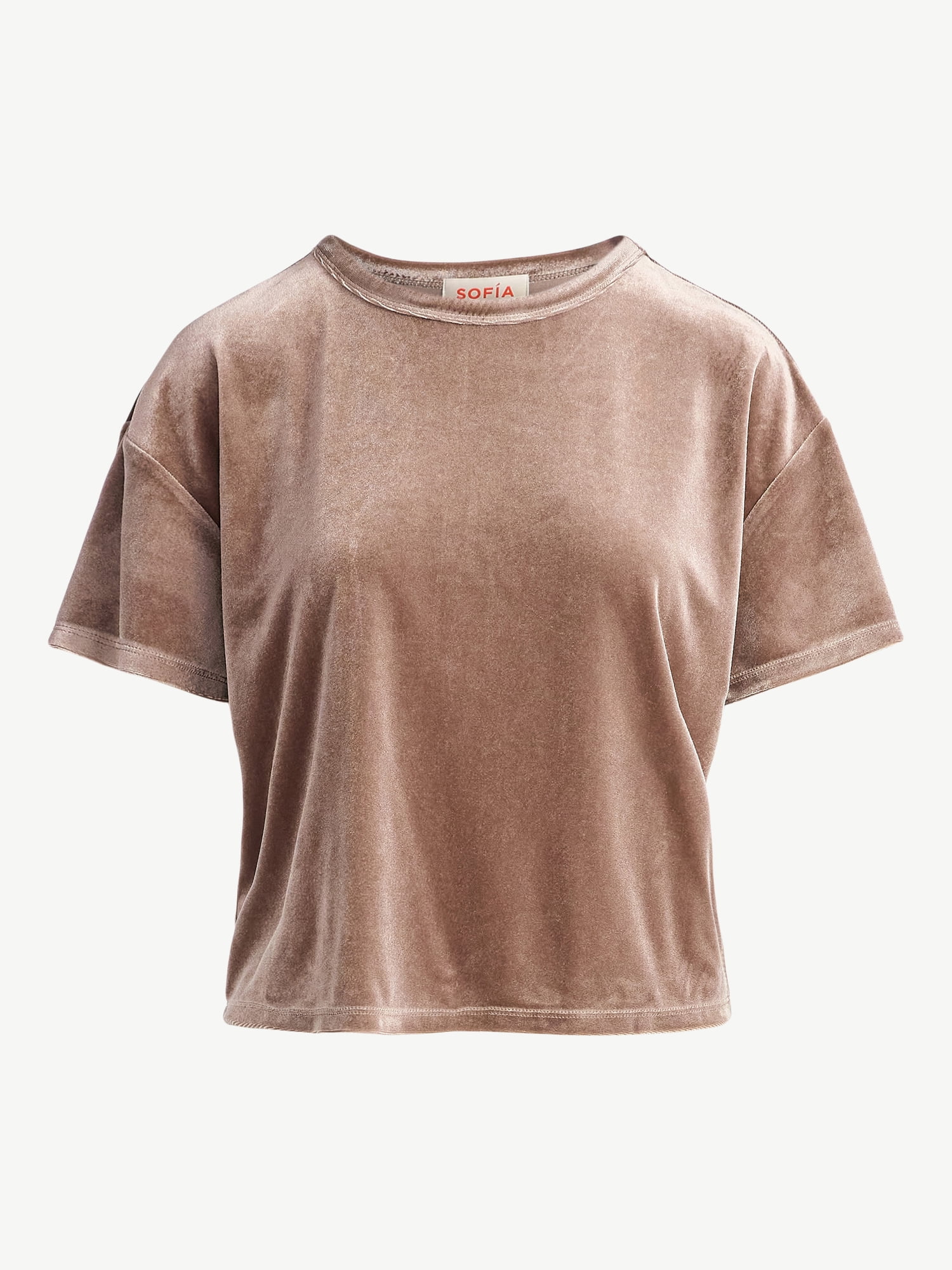 Sofia by Sofia Vergara Women's and Women's Plus Size Boyfriend Velvet Tee, Sizes XS-4X