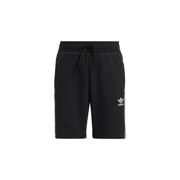 adidas Kid's 3 Stripes Fleece Short, Black, Large