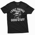 thumbnail image 3 of Men's Funny BBQ grilling grill T-shirt smoke good stuff double meaning dad uncle grandpa gift tee (3X-Large Navy Blue), 3 of 7
