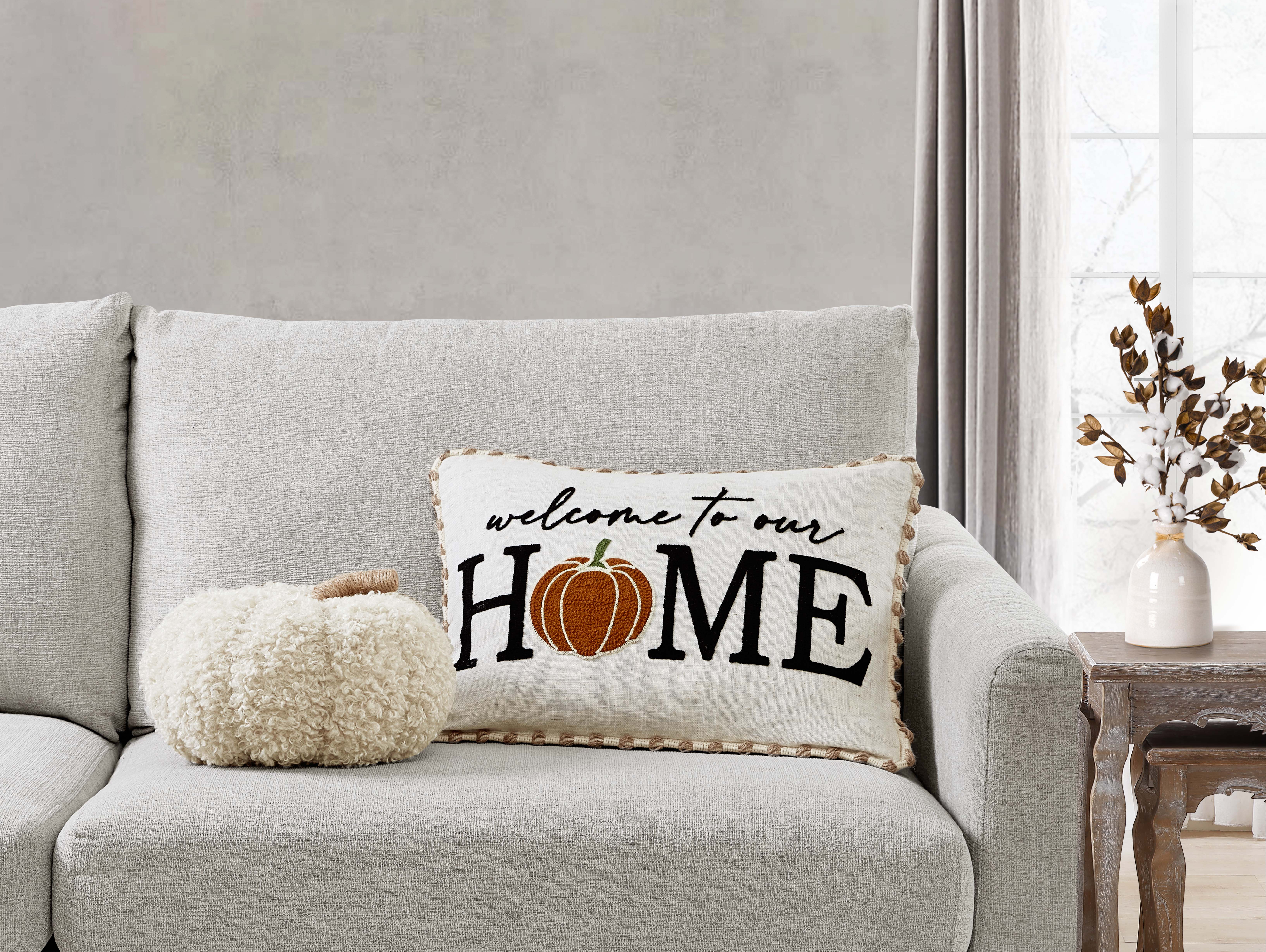 Mainstays, Shaped Pumpkin Decorative Throw Pillow, Shaped, 7.5" x 11.5", Ivory, 1 Pack - image 3 of 4