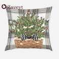 thumbnail image 3 of Funda de almohada de celosía verde de 16/18/20/24 pulgadas, cubierta decorativa de Navidad, alce, muñeco de nieve, árbol de Papá Noel, funda de cojín para sofá, 3 of 4