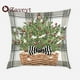 thumbnail image 3 of Funda de almohada de celosía verde de 16/18/20/24 pulgadas, cubierta decorativa de Navidad, alce, muñeco de nieve, árbol de Papá Noel, funda de cojín para sofá, 3 of 4