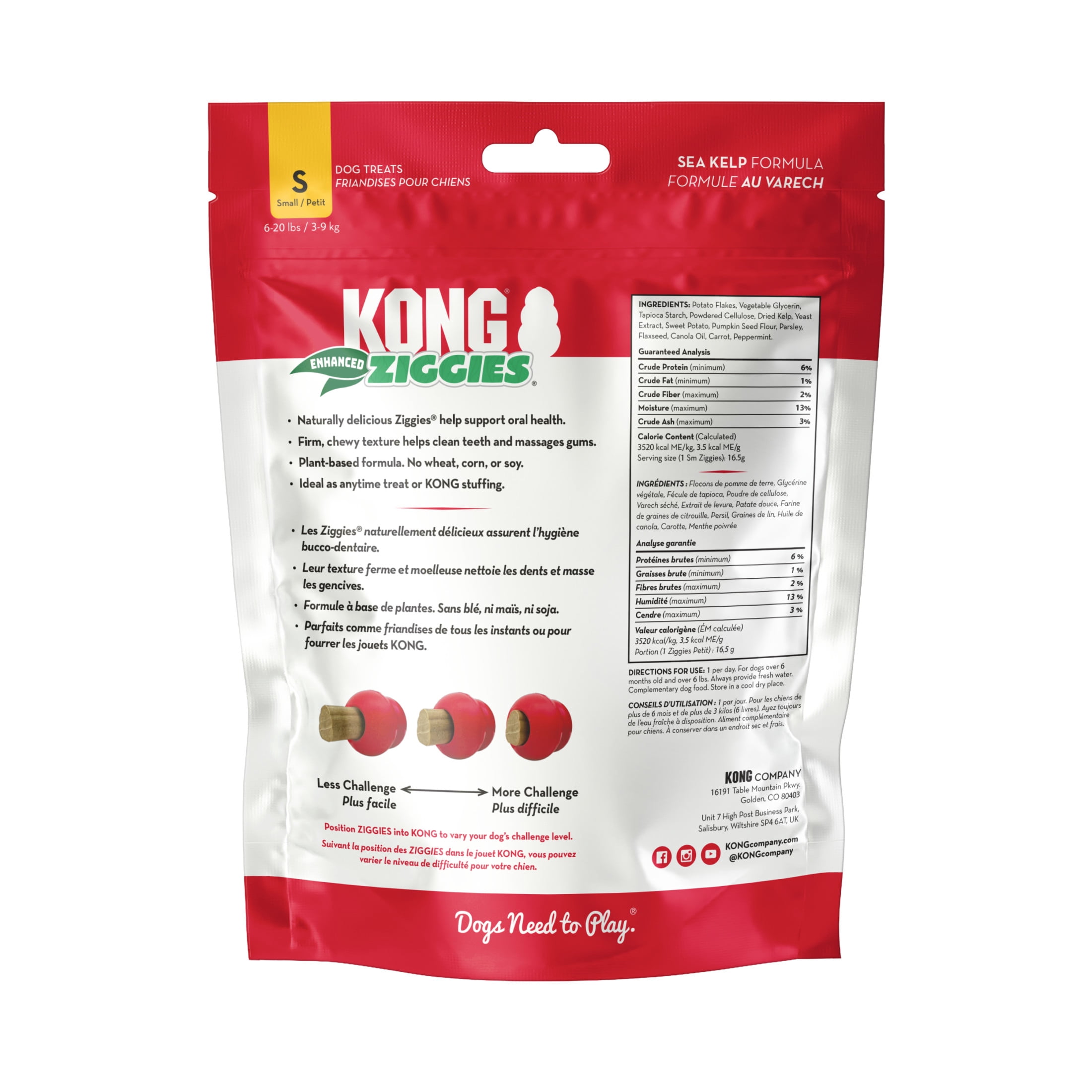KONG® Ziggies Enhanced Dog Treats, Supports Oral Health, Small, 7 oz