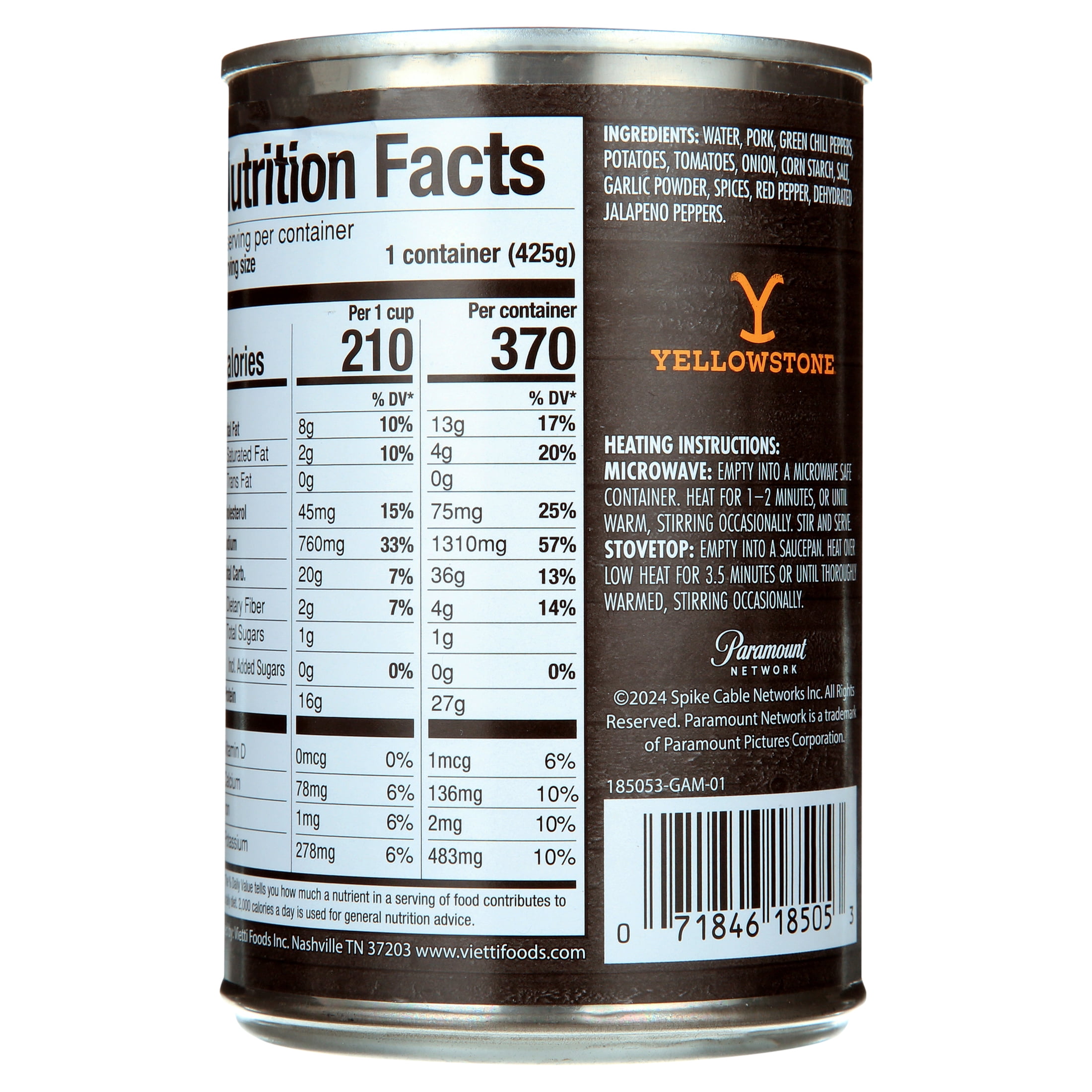 (2 pack) Yellowstone Spicy Pork Stew 15 oz. Can