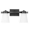 thumbnail image 1 of Prominence Home Fairendale 2 Light Matte Black Bathroom Vanity Light with Frosted Glass, 1 of 10