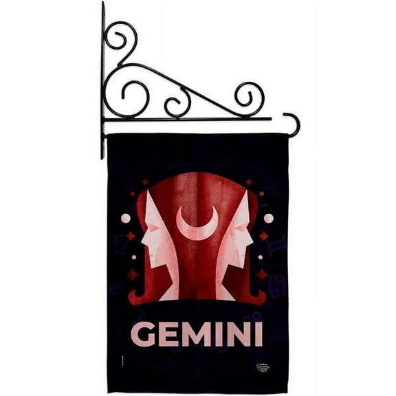 Ornament Collection GS190025-BO-03 13 x 18.5 in. Gemini Garden Flag Set for Interests Zodiac Double-Sided Decorative Vertical Flags & House Decoration Banner Yard Gift