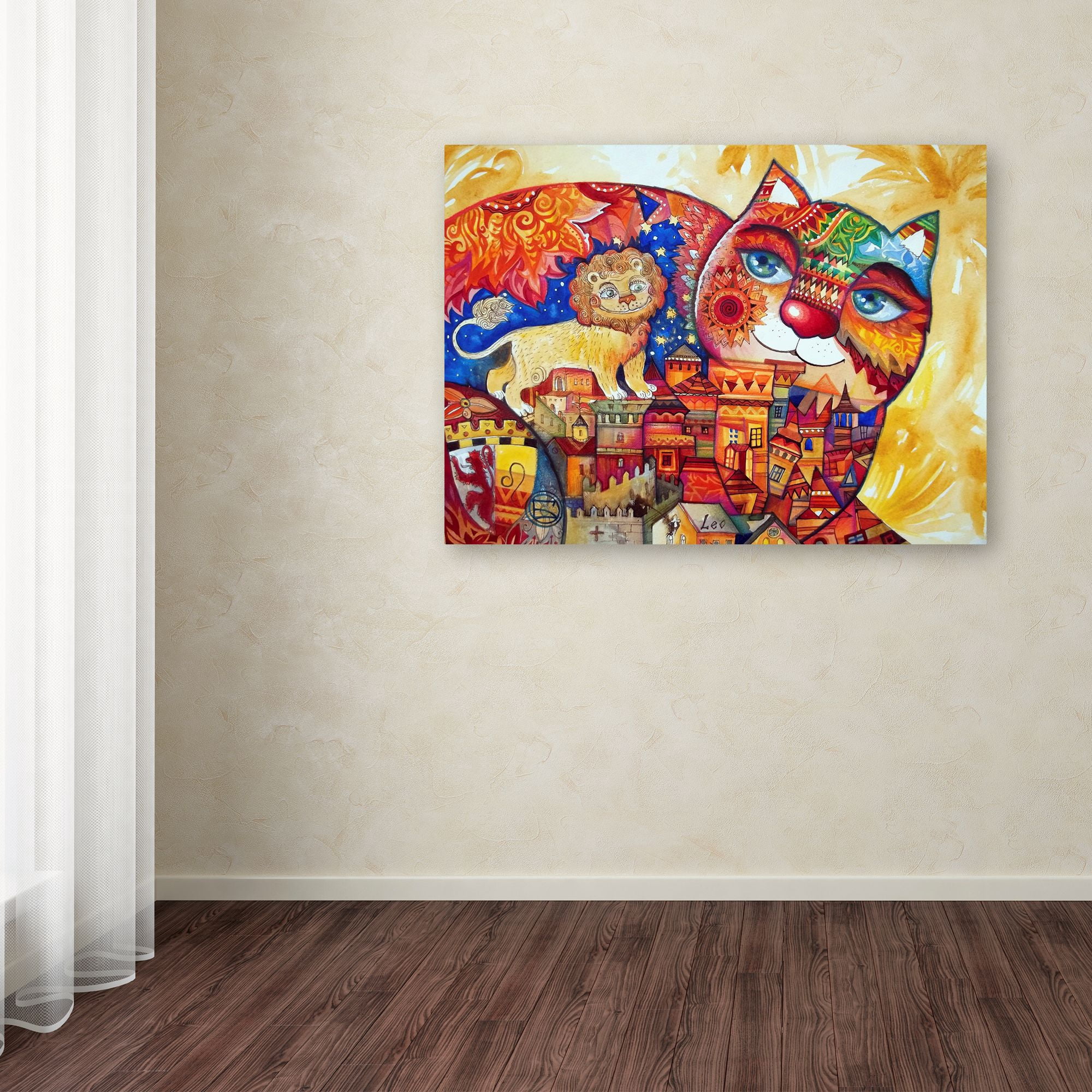 Trademark Fine Art 'Leo Cat' Canvas Art by Oxana Ziaka