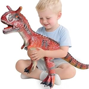 Big Carnotaurus 28 inch, Dinosaur Toys for Kids 3-5, Large Inflatable Dinosaur Toys for Kids Toddler Party Favors, Birthday Gifts for Boys Girls