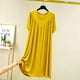 thumbnail image 4 of Camisón para mujer, ropa de dormir suave, plisado, cómodo vestido de dormir de manga corta JadeP Camisón de cuello redondo para mujer, 4 of 8