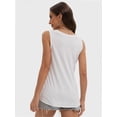 thumbnail image 2 of Women's V-Neck Sleeveless Tunic Top - Loose Fit Casual Tank with Curved Hem, Summer Comfort Wear, 2 of 4