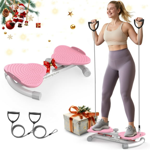 UPGO Slim Waist Twister - 330 lbs Silent Ab Toner Machine for Women, Core Workout Board, Home Gym Equipment for Hourglass Figure & Love Handle Reduction, Pink