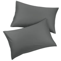 Unique Bargains Breathable Zipper Closure Cotton Pillowcases 2 Pcs Dark Gray Queen