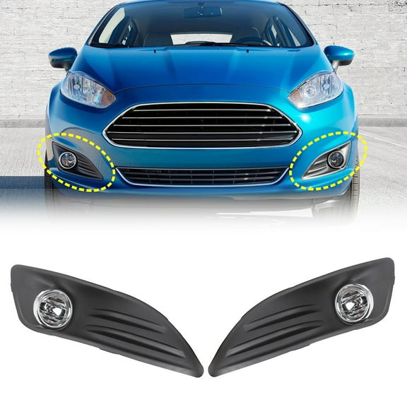 Pair of Fog Light Lamps Kit Fit for Ford Fiesta 2013-2018