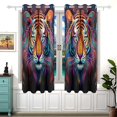 thumbnail image 2 of Tiger Head Colorful Curtains Black Out Curtains for Sliding Glass Doors Bedroom Living Room Bathroom 2 Panels Set, 2 of 5