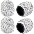 thumbnail image 1 of Valve Stem Caps 4 PCS Waterproof Dustproof Crystal Valve Caps Anti-Wear Corrosion Resistant Tire Valve Caps Screw-On Bling Rhinestone Tire Caps with 0.3in ID for Cars, 1 of 8