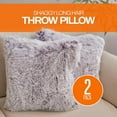 thumbnail image 3 of Bilot Set of 2 Shaggy Long Hair Throw Pillows - Super Soft and Plush Faux Fur Accent Pillows - 18 x 18 inches, Purple Ombre, 3 of 8