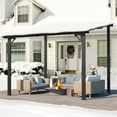 thumbnail image 5 of AECOJOY 8' x 10' Hardtop Gazebo Outdoor Aluminum Pergola ​For Garden, Patio, Backyard-​Gray, 5 of 11