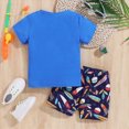 thumbnail image 5 of Toddler Summer Outfits Baby Boy Cartoon Print Short Sleeve Tee Top and Shorts Set Casual Cute Clothing Sets, 5 of 6
