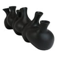 thumbnail image 3 of Large Semi Gloss Modern Abstract Black Ceramic Floral Vase 6 Hole Cluster Rounds, 3 of 8