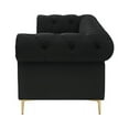 thumbnail image 6 of Renesmee Sofa Black Leather PU Button Tufted 3 Seat Rolled Arms, 6 of 12