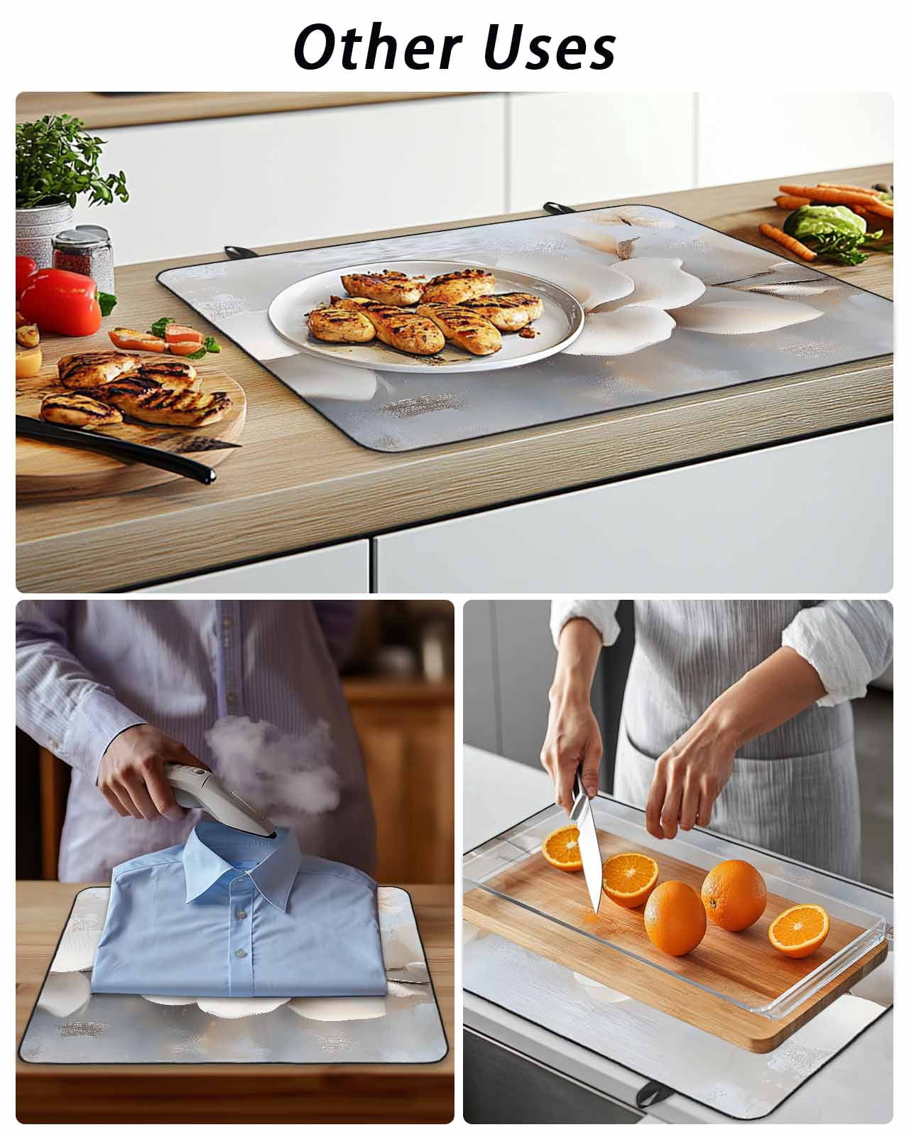Magnolia Flower Stove Top Covers for Electric Stove, 28'x20'' Retro Flowers Modern Abstract Glass Ceramic Stove Cover Foldable Rubber Mat Heat Resistant Cooktop Protector for Kitchen