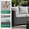thumbnail image 6 of ClouddWell 4 Seat Outdoor Patio Furniture Set, Patio Conversation Sets with Thick Waterproof Cushions & 2 Ottoman(Grey), 6 of 6
