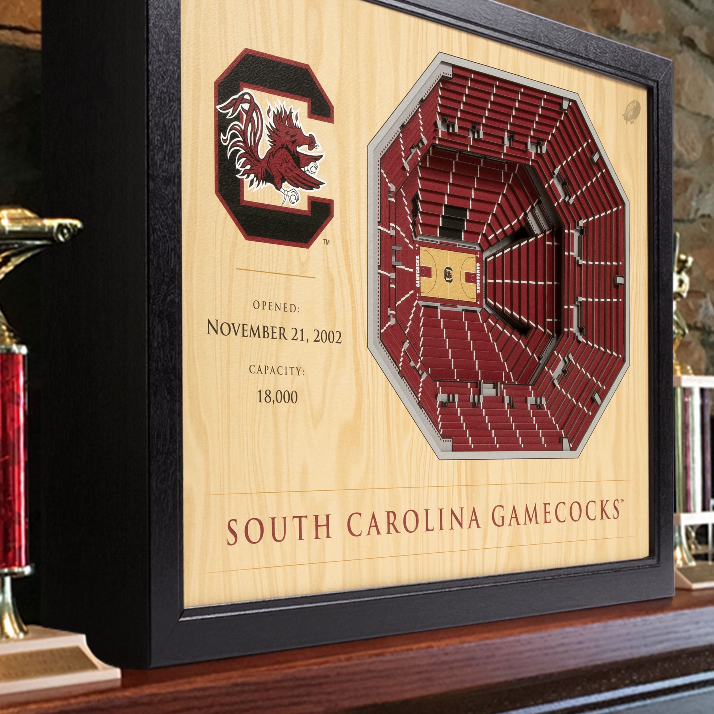 YouTheFan NCAA S Carolina Gamecocks BB 25-Layer Stadiumview Wall Art