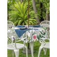 thumbnail image 3 of Outdoor Tablecloth with Umbrella Hole for Patio/Picnic/Party/Camping, Spring Floral Waterproof Table Cloth Round Cover Washable, Pink Blue Flowers Botanical Butterflies (Dia 54"), 3 of 8