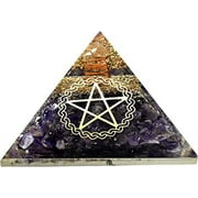 Amethyst Crystal Orgone Pyramid, Organite Pyramid Star