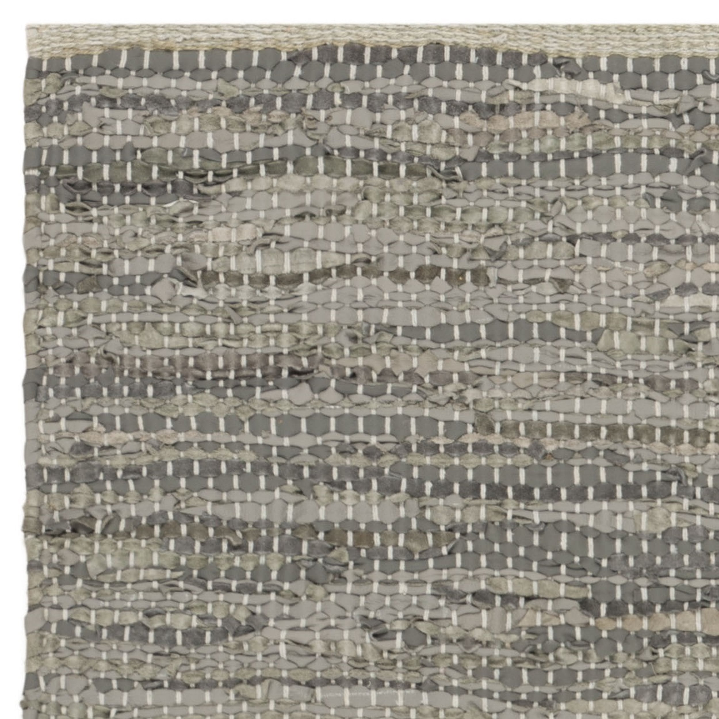 SAFAVIEH Vintage Leather Deemer Braided Abstract Area Rug, Grey, 2' x 3'