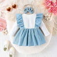 thumbnail image 3 of Dress Cute Pattern Embroider Girls Tutu Dress Romper Long Sleeve Bodysuit Toddler Clothes Outfit for 3-6 Months, 3 of 8