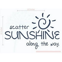 Scatter Sunshine Along The Way Inspirational Wall Art Decals Vinyl Lettering Stickers Home Decor Quote 23x15-Inch Deep Blue