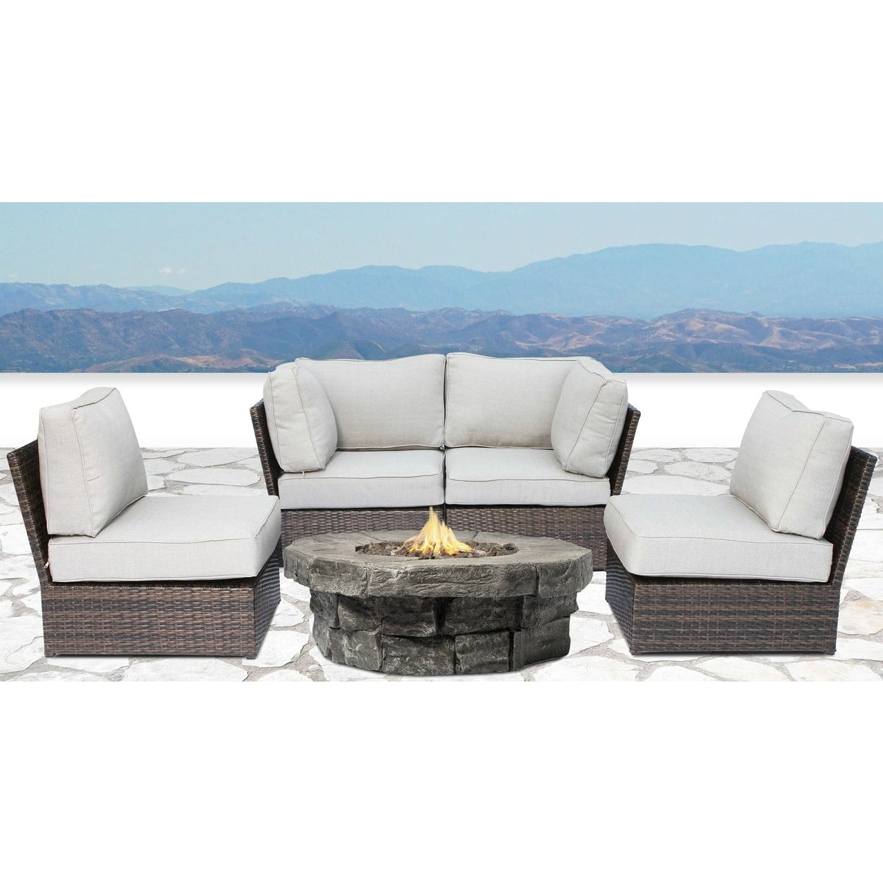 Living Source International Lucca 5 Piece Fire Pit Set Com