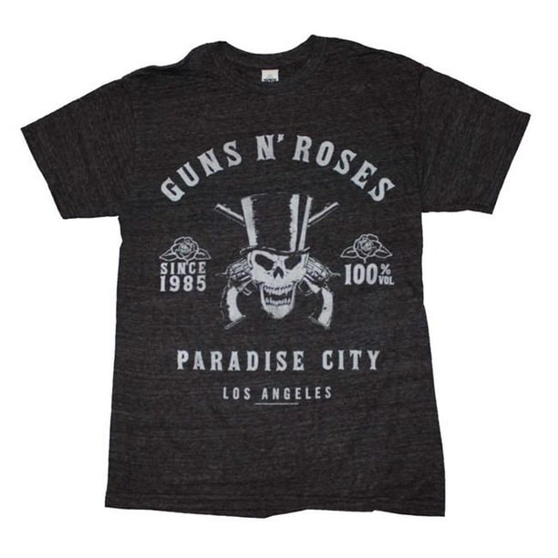 Rockline BRA-12161603-XL Guns N Roses L.a. Label Tri-Mélange Adulte T-Shirt pour Hommes&44; Bruyère Noir - Extra Large