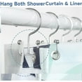thumbnail image 2 of TABGIME Durable Plated Chrome Finish Metal Rustproof Double Hooks Shower Curtain Rings, 12 Count, 2 of 5