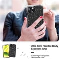 thumbnail image 6 of for iPhone 14 Phone Case/iPhone 13 Case Clear Glitter, Cute Sparkle Bling Sparkly Shiny Cover for Women, Transparent Thin Slim Flexible Soft TPU, Non-Yellowing Protective Bumper, Clear, 6 of 14
