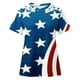 thumbnail image 4 of Fiudx Ofertas Relámpago Blusa de Manga Corta con Cuello Redondo y Estampado para Mujer, 4 of 5