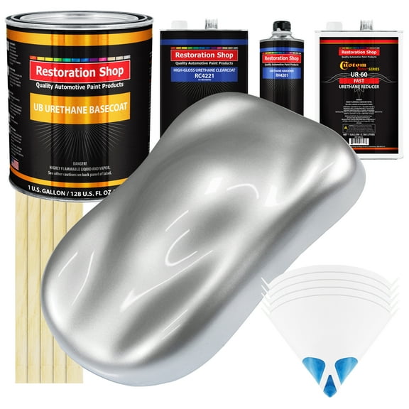 Iridium Silver Metallic Gallon Kit URETHANE BASECOAT Car Auto Paint FAST Kit
