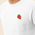 thumbnail image 5 of Dalix Strawberry Embroidered Fleece Crewneck Long Sleeve Sweatshirt Mens in White M Medium, 5 of 5