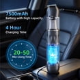 thumbnail image 5 of Askmuse Cordless Car Handheld Vacuum Cleaner, 20000Pa Portable Mini Vacuum, 7500mAh Rechargeable Battery, 4-Speed Suction, HEPA & Metal Filter, Long Nozzle, Brush Nozzle and Blow Nozzle, Black, 5 of 7