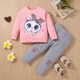 thumbnail image 2 of yboeqw 2t 3t 4t 5t 6t Toddler Girls Clothes Outfits Set Cartoon Print Girls Long Sleeve Top Casual Pants Set,Size 2-3 Years, 2 of 6